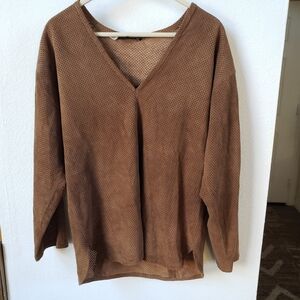 Vintage Pablo Tan Suede Womens Top Size 11/ 12
